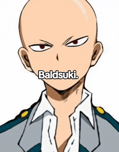 a picture of a bald anime character with the name baldsuki