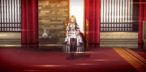 a woman in a white dress is standing in a room