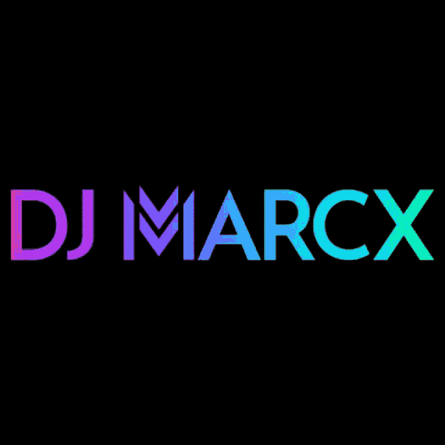 a logo for dj marcx with a black background