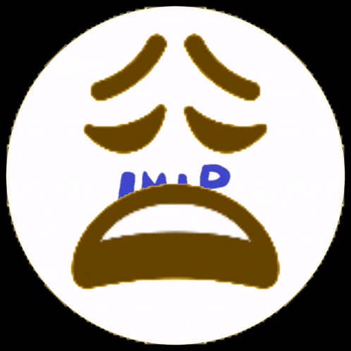 a white circle with a brown smiley face and the words imlp on it