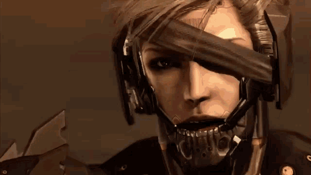 a close up of a person wearing a helmet with a gun in their mouth .