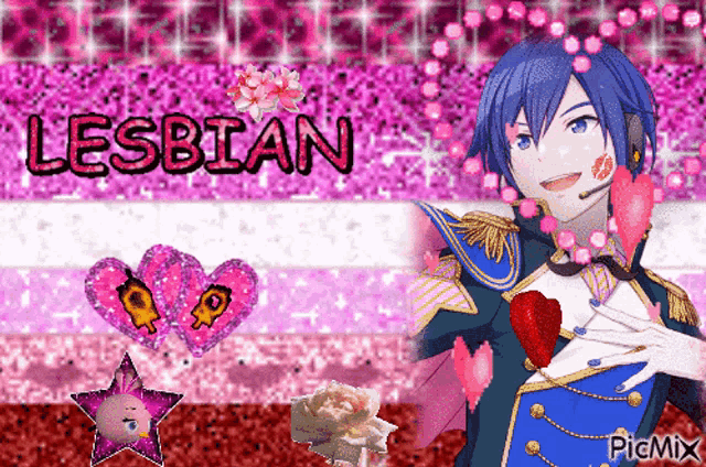 a picture of a person with the word lesbian written on it