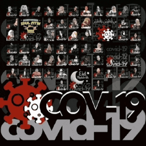 a poster that says covid-19 on it with a virus
