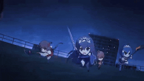a girl with a bandage on her head is holding a sword with a flame coming out of it