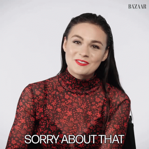 Sorry About That Sophie Skelton GIF - Sorry About That Sophie Skelton Harpers Bazaar GIFs