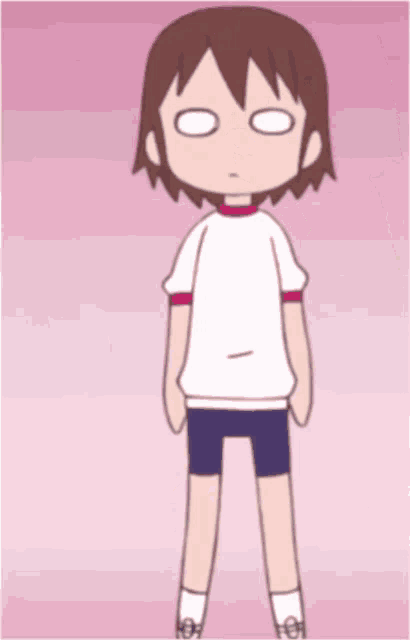 a cartoon of a girl doing a handstand with her eyes closed