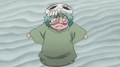 a little girl with a skull on her head is screaming