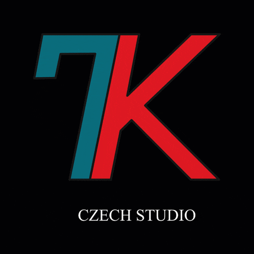 a logo for czech studio shows a red and blue letter k