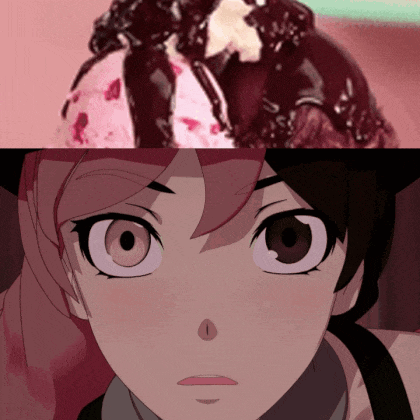 a close up of a person 's face next to a picture of a cupcake