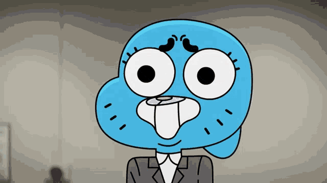 gumball from the amazing world of gumball is making a funny face