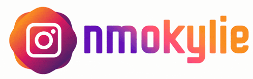 a logo for nmokylie with a purple and orange gradient