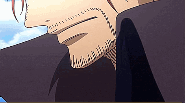 a close up of a man 's face with a beard and red hair