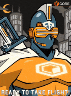 a cartoon of a superhero with the words ready to take flight