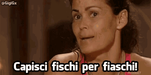 a woman in a pink tank top with the caption capisci fischi per fiacchi