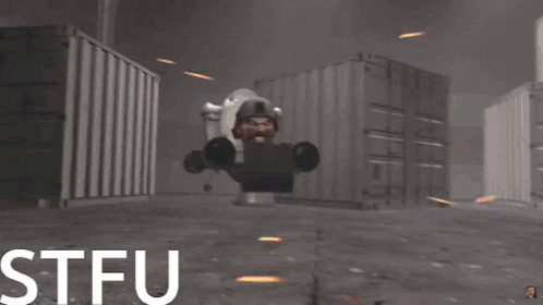 a computer generated image of an explosion with stfu written in white