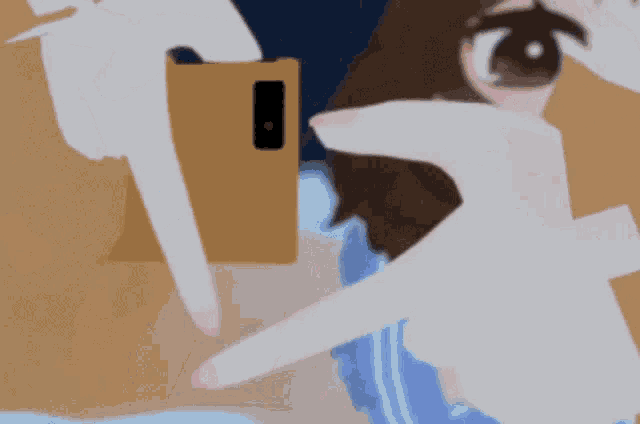 a cartoon girl with brown hair is wearing a blue sailor top