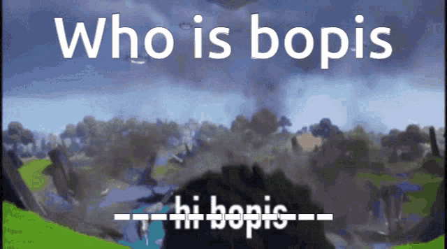 a poster that says who is bopis with a landscape in the background