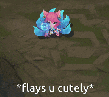 a cartoon character is surrounded by a purple heart and the words " flays u cutely "