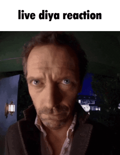 a picture of a man with the words live diya reaction on the bottom