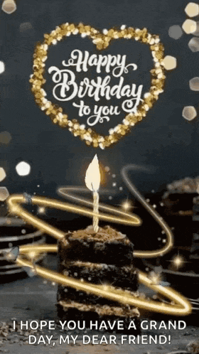 happy birthday to you , i hope you have a grand day , my dear friend .