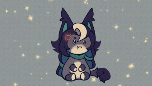 a cartoon drawing of a cat with an angry expression