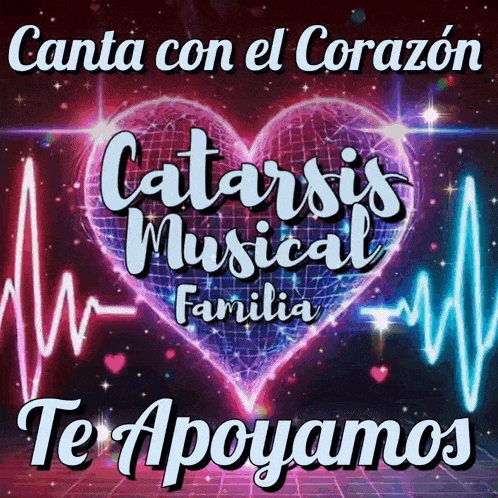 a poster with a heart and the words canta con el corazón