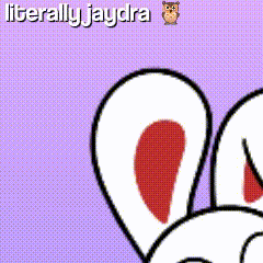 a cartoon of a rabbit and a dragon with the words literally jaydra above them