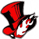 a cartoon drawing of a red top hat with flames on it .