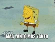 a cartoon of spongebob with the words mas yanto mas yanto below him