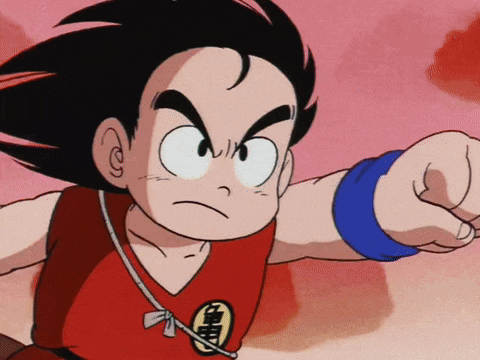 a cartoon character is wearing a red shirt with a chinese symbol on the chest