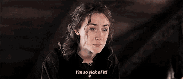a woman is crying and saying i 'm so sick of it