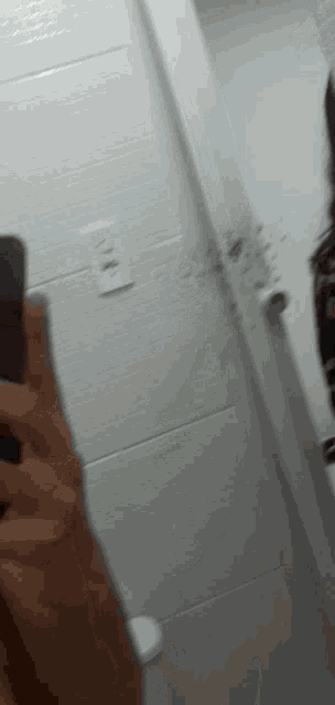 a person taking a picture of themselves in a bathroom