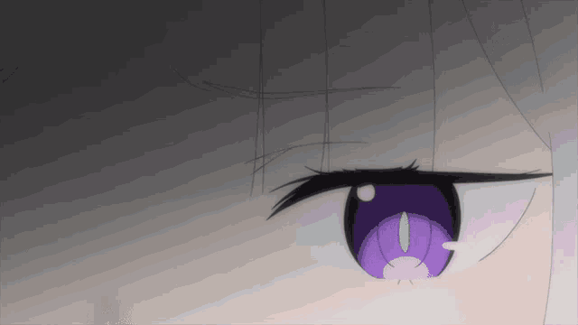 a close up of a person 's eye with purple irises