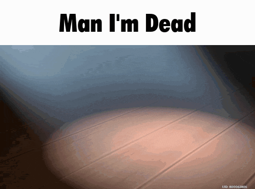 a spotlight is shining on a wooden floor with the words man i 'm dead