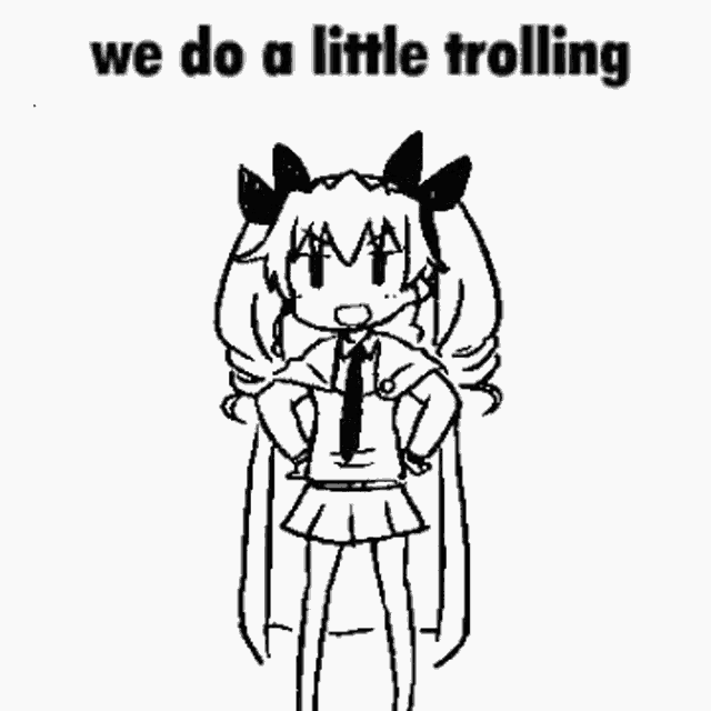 a black and white drawing of a girl with pigtails and a bow tie .