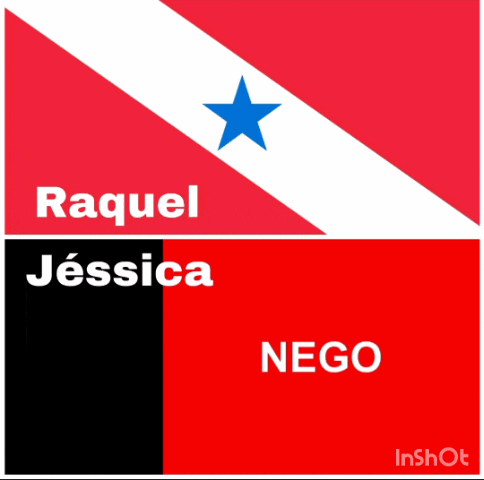 a red and white flag with a blue star and the words raquel jessica and nego