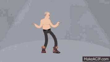 a drawing of a man without a shirt is on make a gif
