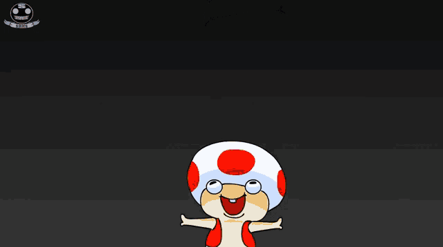 a cartoon drawing of a toad with a crown on its head