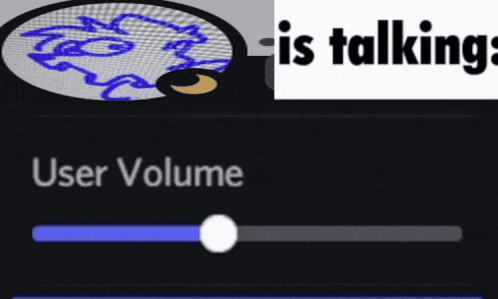 a screen shows a graphic of a wolf and the words " is talking "