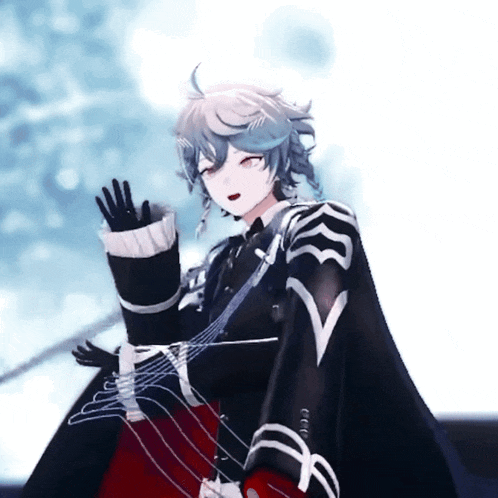 a cartoon character with a cape and gloves holds a sword