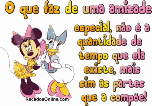 a cartoon of minnie mouse and daisy duck with a quote in spanish