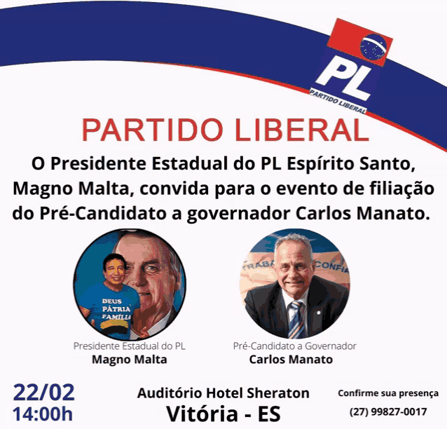 an advertisement for partido liberal shows two men