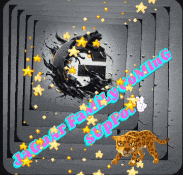 a picture of a leopard with the words " jaguar fantasy gaming support "
