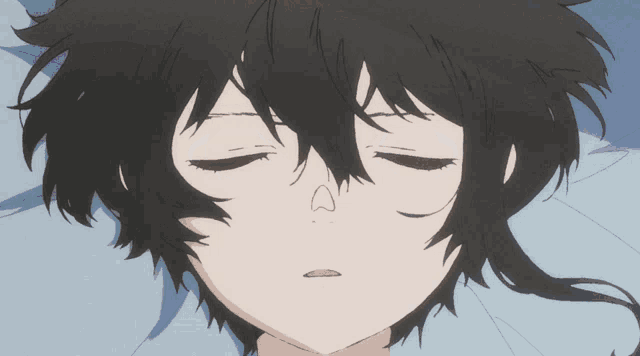 a drawing of a person with their eyes closed