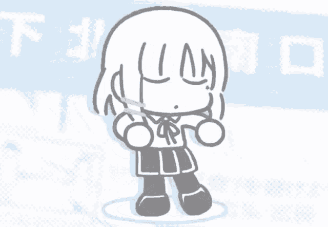 a black and white drawing of a girl with the letter n on her face