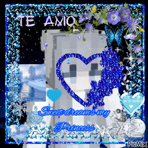 a picture that says sweet dreams my princess in blue