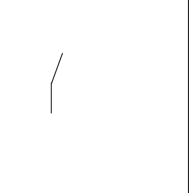 a black line is drawing a clock on a white background