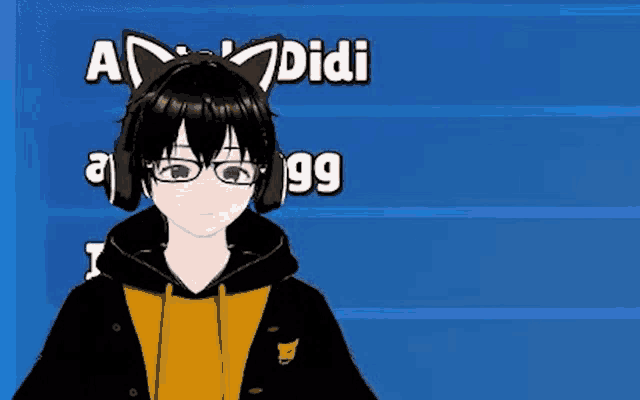 a cartoon character wearing headphones and glasses with the name didi on the bottom right