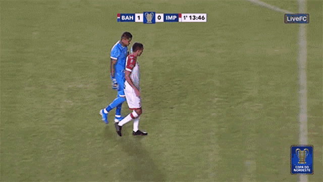 a soccer game is being played with the score being 0-0
