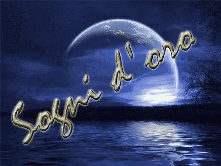a picture of a full moon with the words sogni d' oro